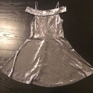 silver velvet dress